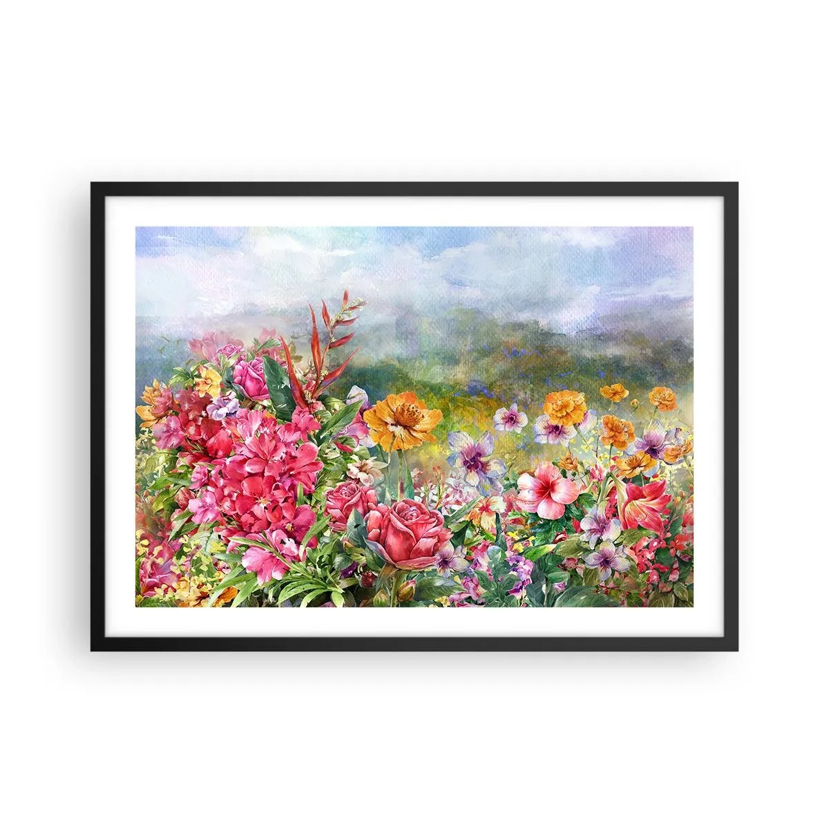 Plakat i sort ramme - En have, der er gået amok - 70x50 cm