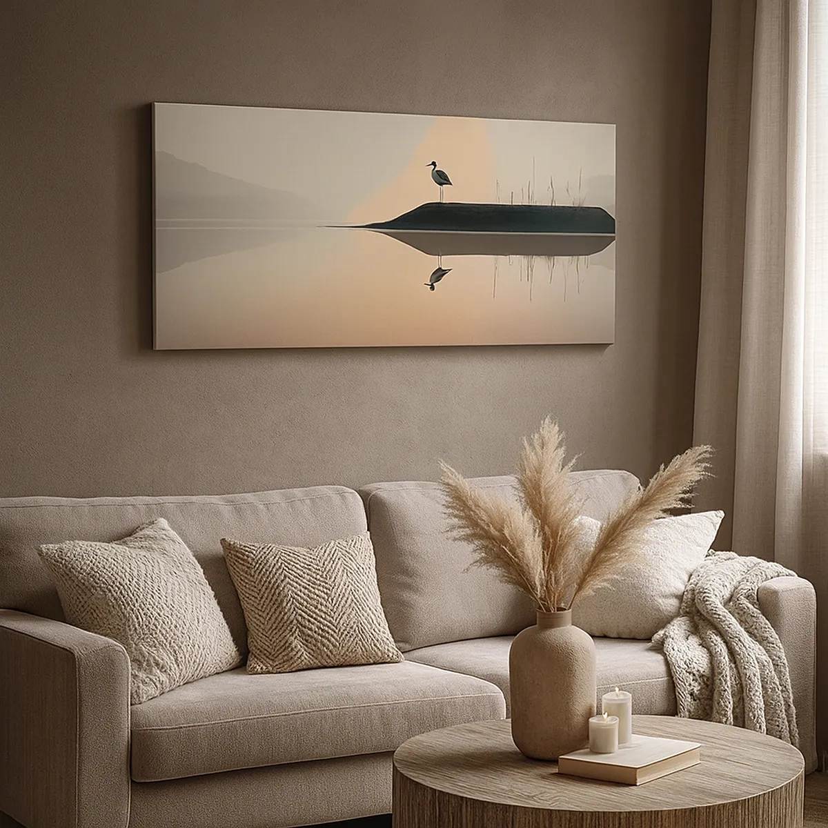 Lærredstryk - Billede på lærred - Herre på søen - 30x30 cm