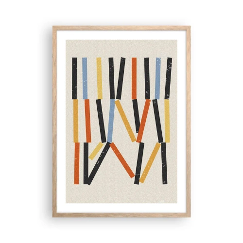 Plakat i ramme af lyst egetræ - Vandret komposition - 50x70 cm