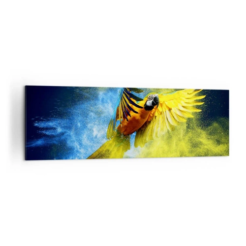 Lærredstryk - Billede på lærred - I det blå-gyldne støv - 160x50 cm