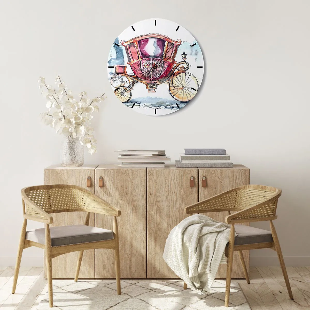 Vægur, Uret - Til brylluppet eller til ballet? - 30x30 cm