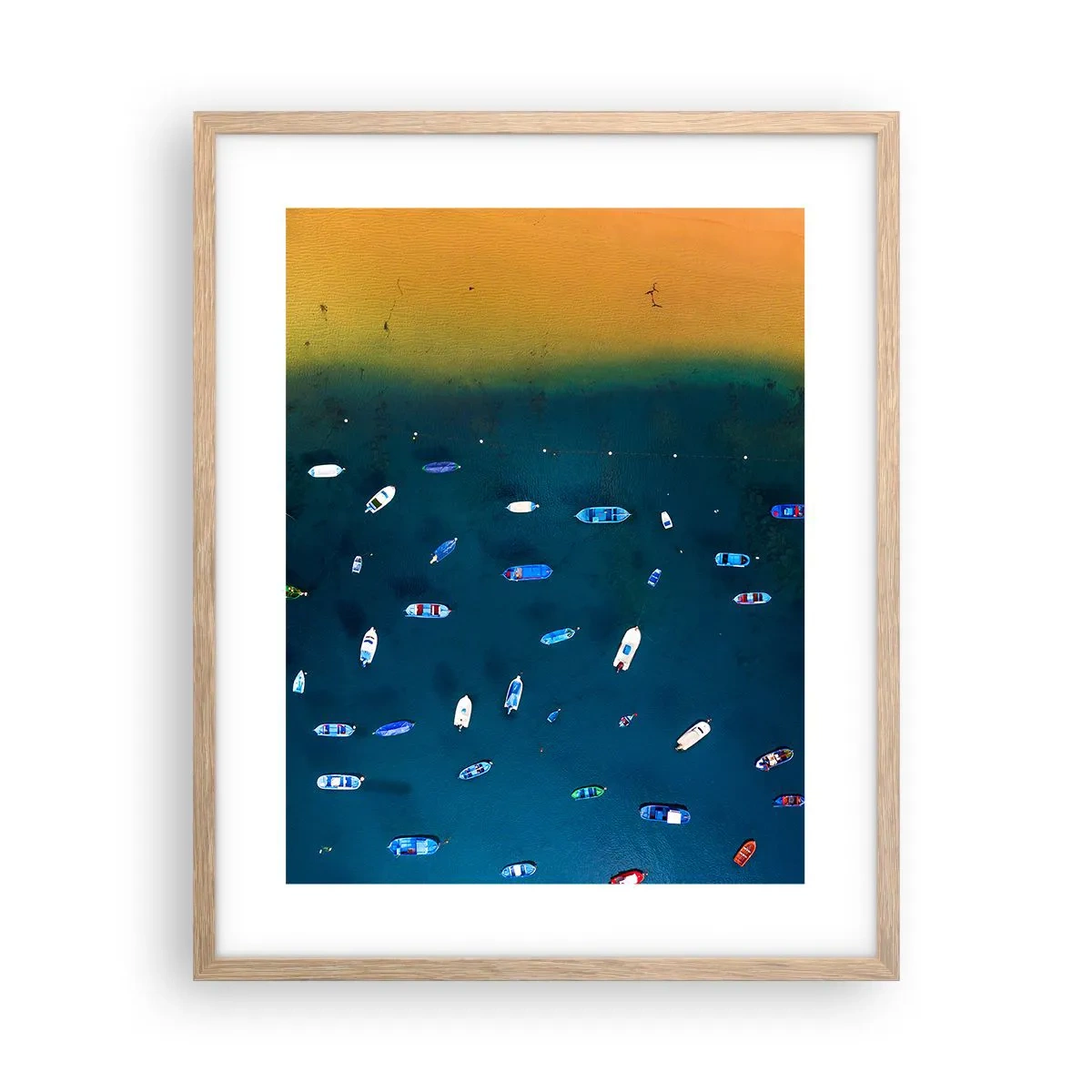 Plakat i ramme af lyst egetræ - En ferieleg - 40x50 cm