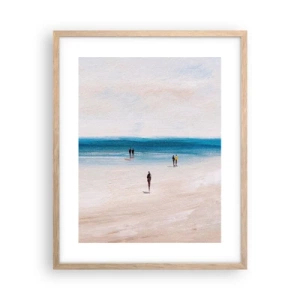 Plakat i ramme af lyst egetræ - Et naturligt behov - 40x50 cm