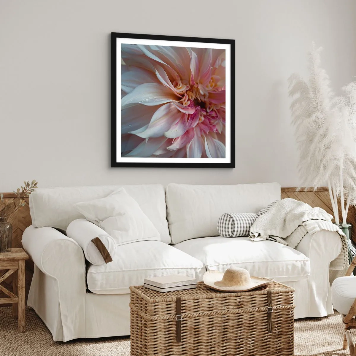 Plakat i sort ramme - Blomstrende friskhed - 30x30 cm