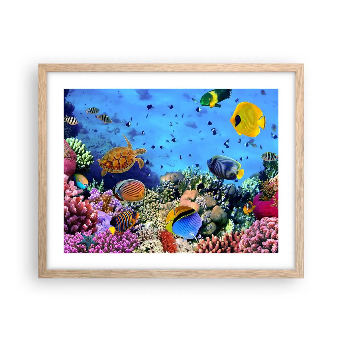 Plakat i ramme af lyst egetræ - Og hvad ved vi om livet... - 50x40 cm