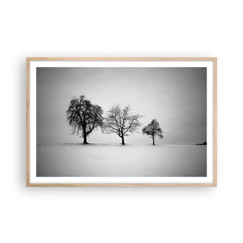 Plakat i ramme af lyst egetræ - Hvad drømmer de om? - 91x61 cm