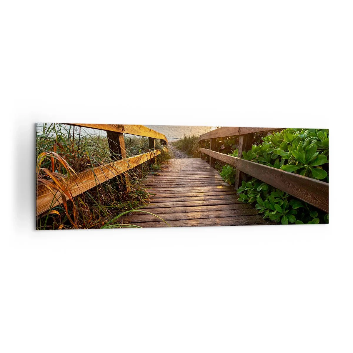 Lærredstryk - Billede på lærred - Og direkte til kysten - 160x50 cm