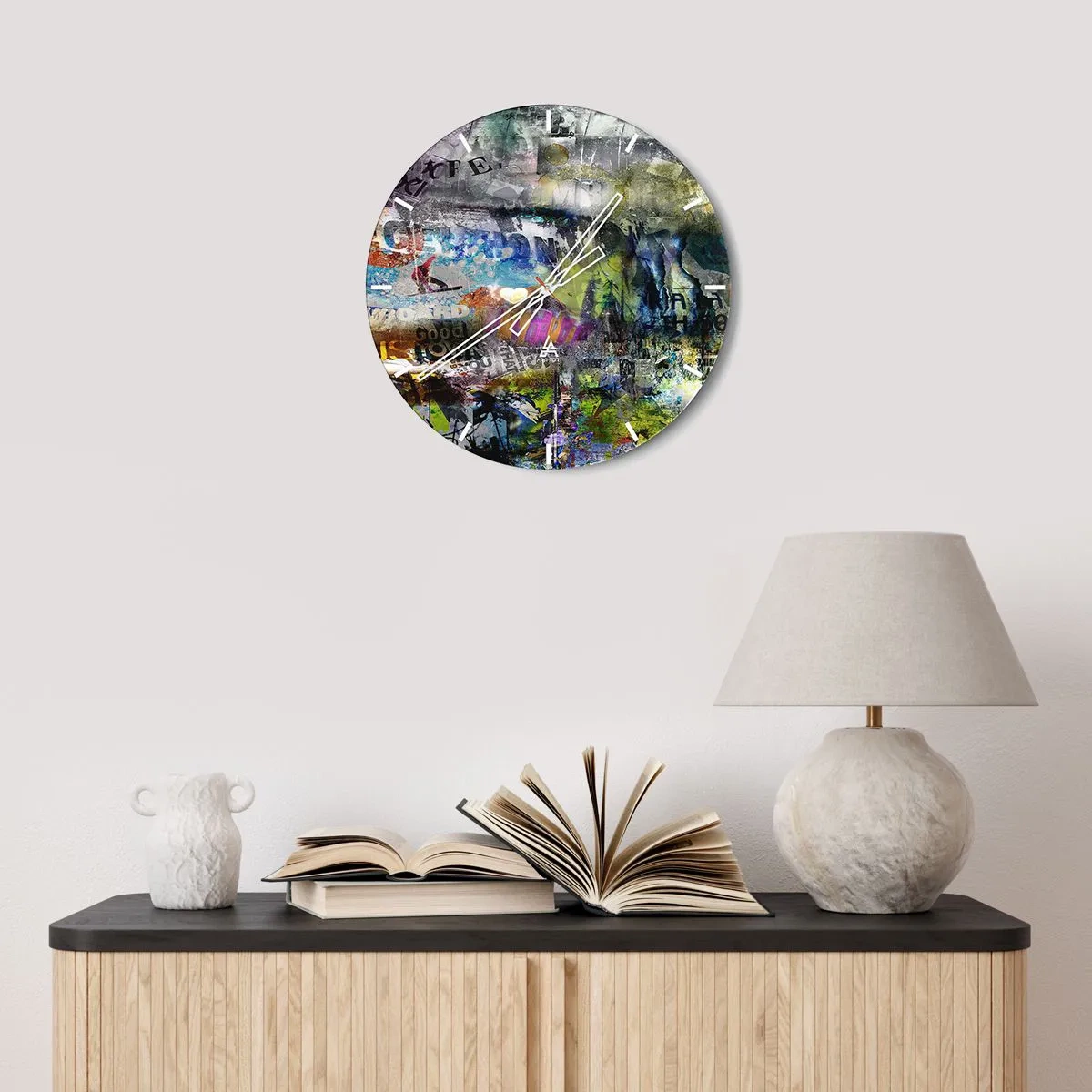 Vægur, Uret - En collage af minder - 40x40 cm