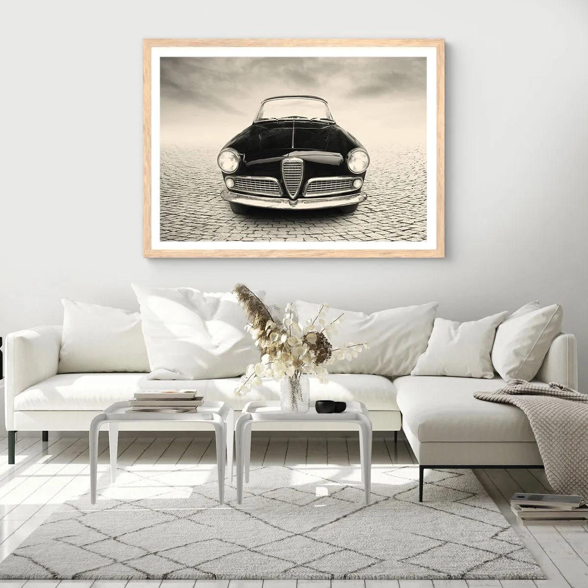 Plakat i ramme af lyst egetræ - Og hvordan kan man ikke elske mig? - 100x70 cm