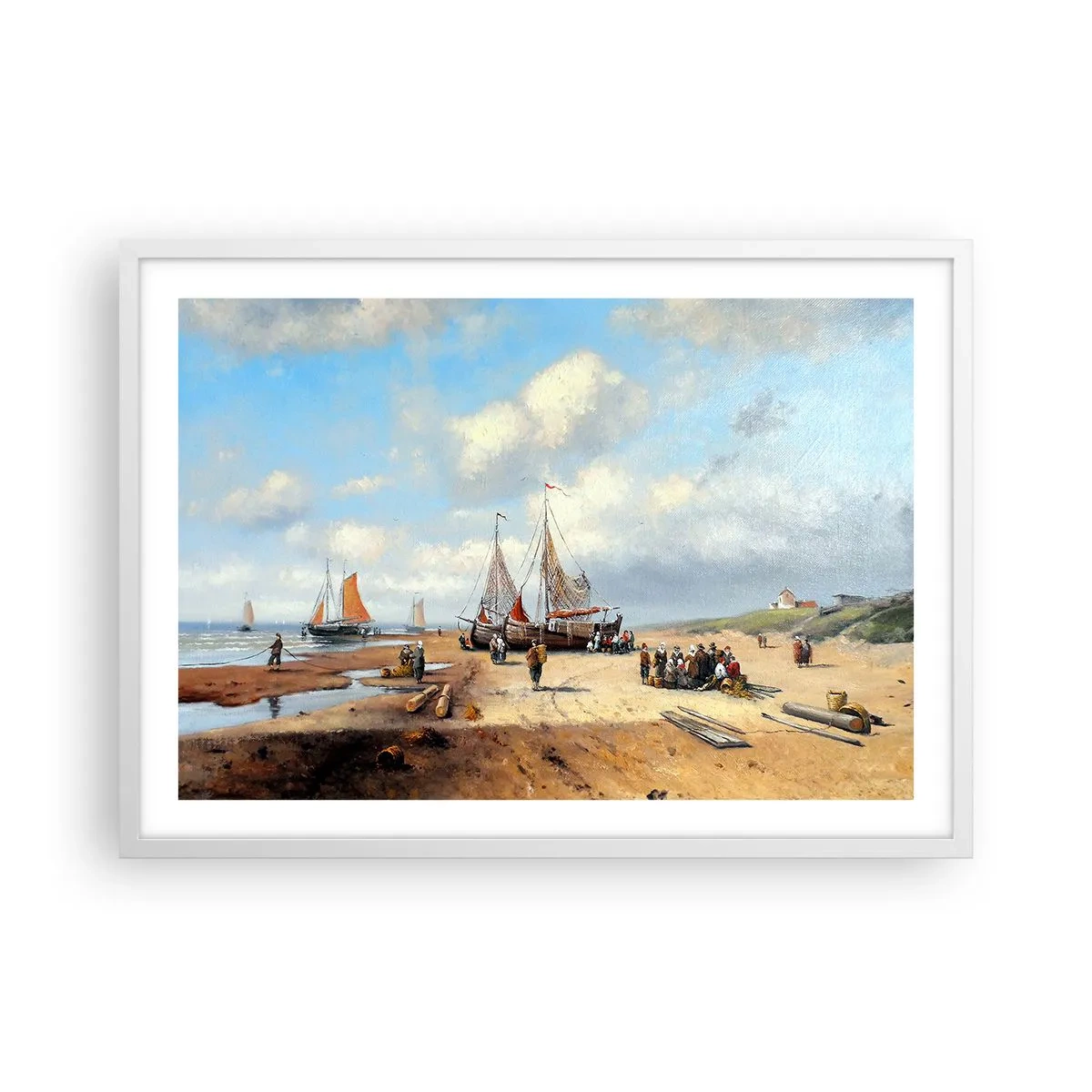 Plakat i hvid ramme - Efter en vellykket fangst - 70x50 cm