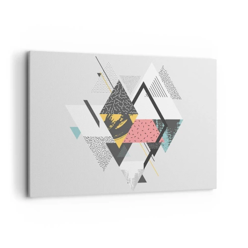 Lærredstryk - Billede på lærred - Variation af trekanter og rhomber - 100x70 cm