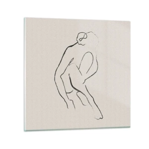 Billede på glas - Intim skitse - 30x30 cm