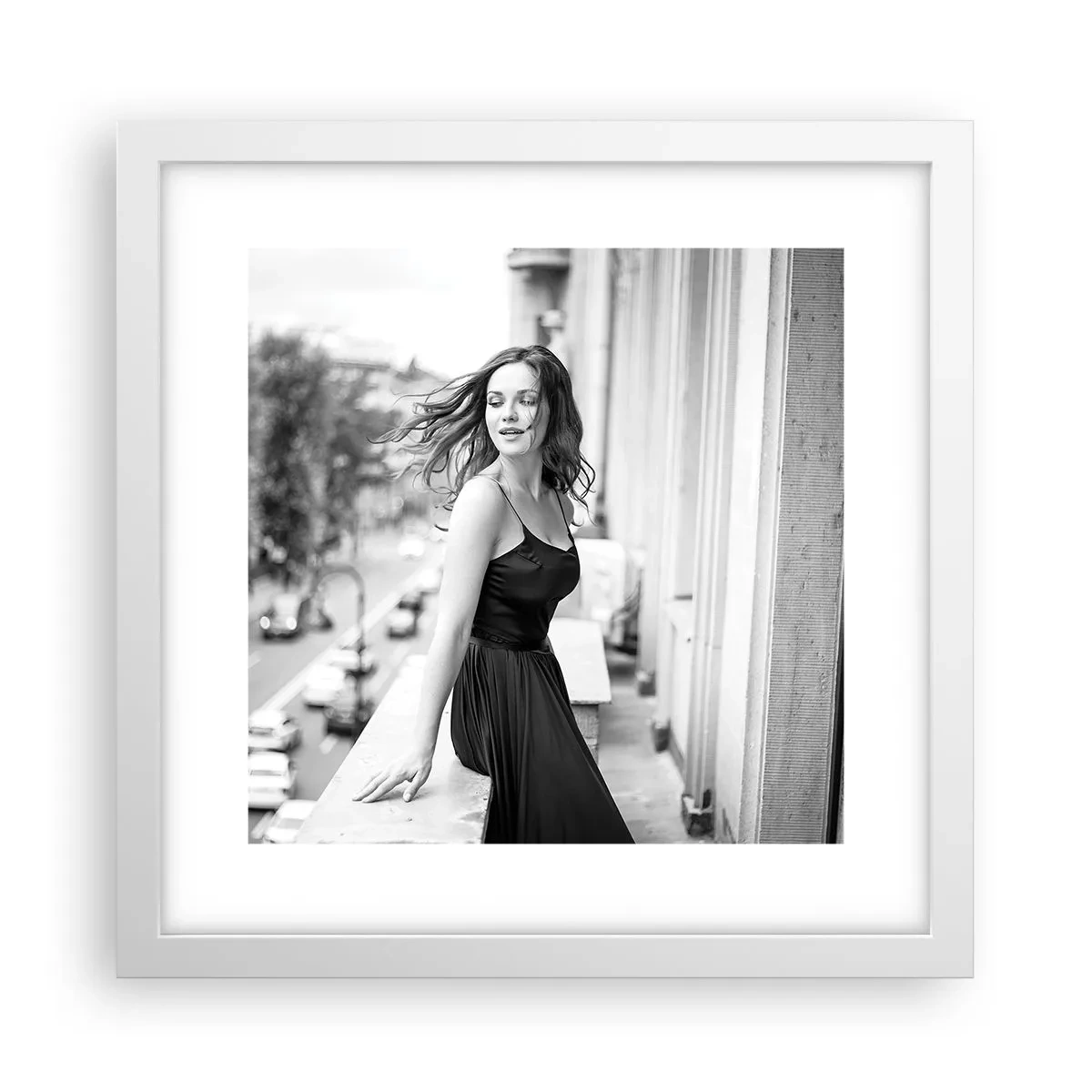 Plakat i hvid ramme - Bestemt en pariser - 30x30 cm