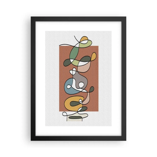 Plakat i sort ramme - Abstraktion: et farverigt virvar - 30x40 cm