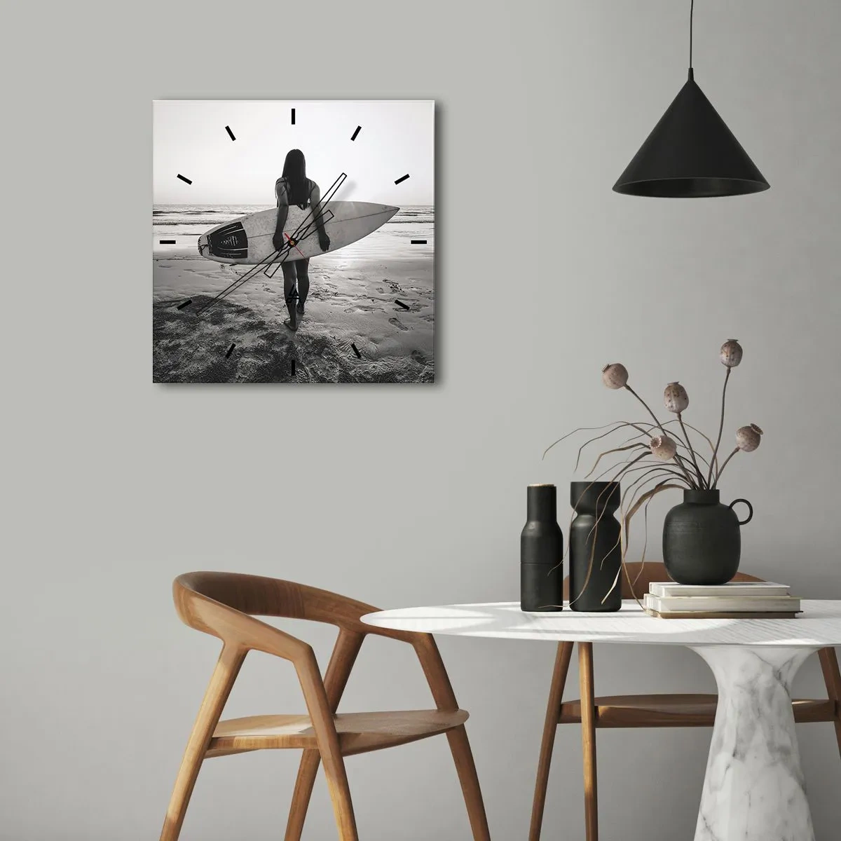 Vægur, Uret - Datter af havbølgen - 40x40 cm