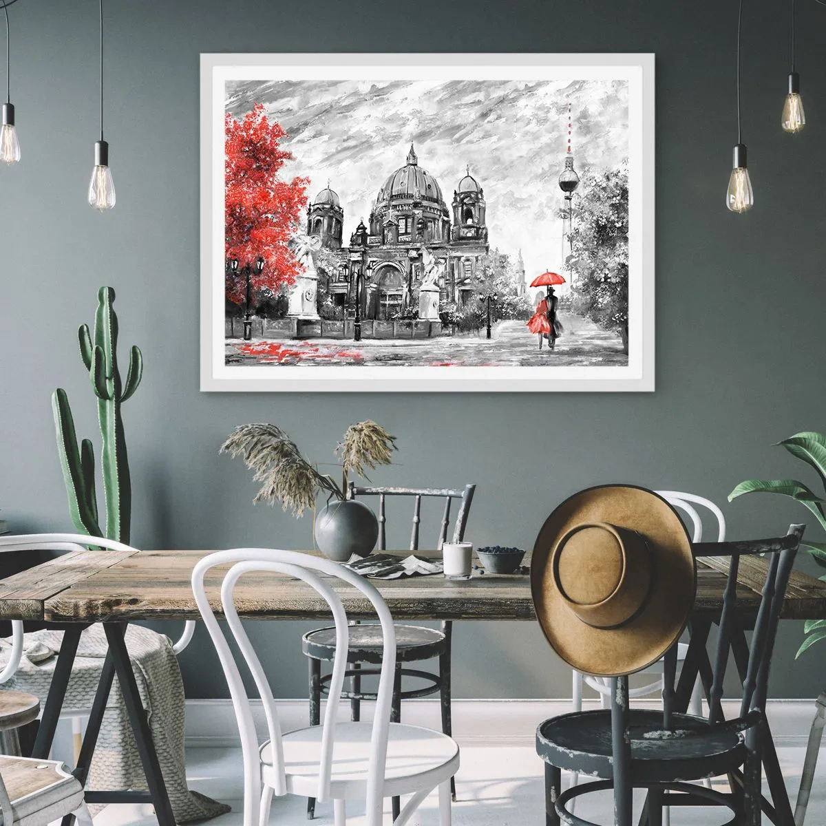 Plakat i hvid ramme - Møde i Berlin - 70x50 cm