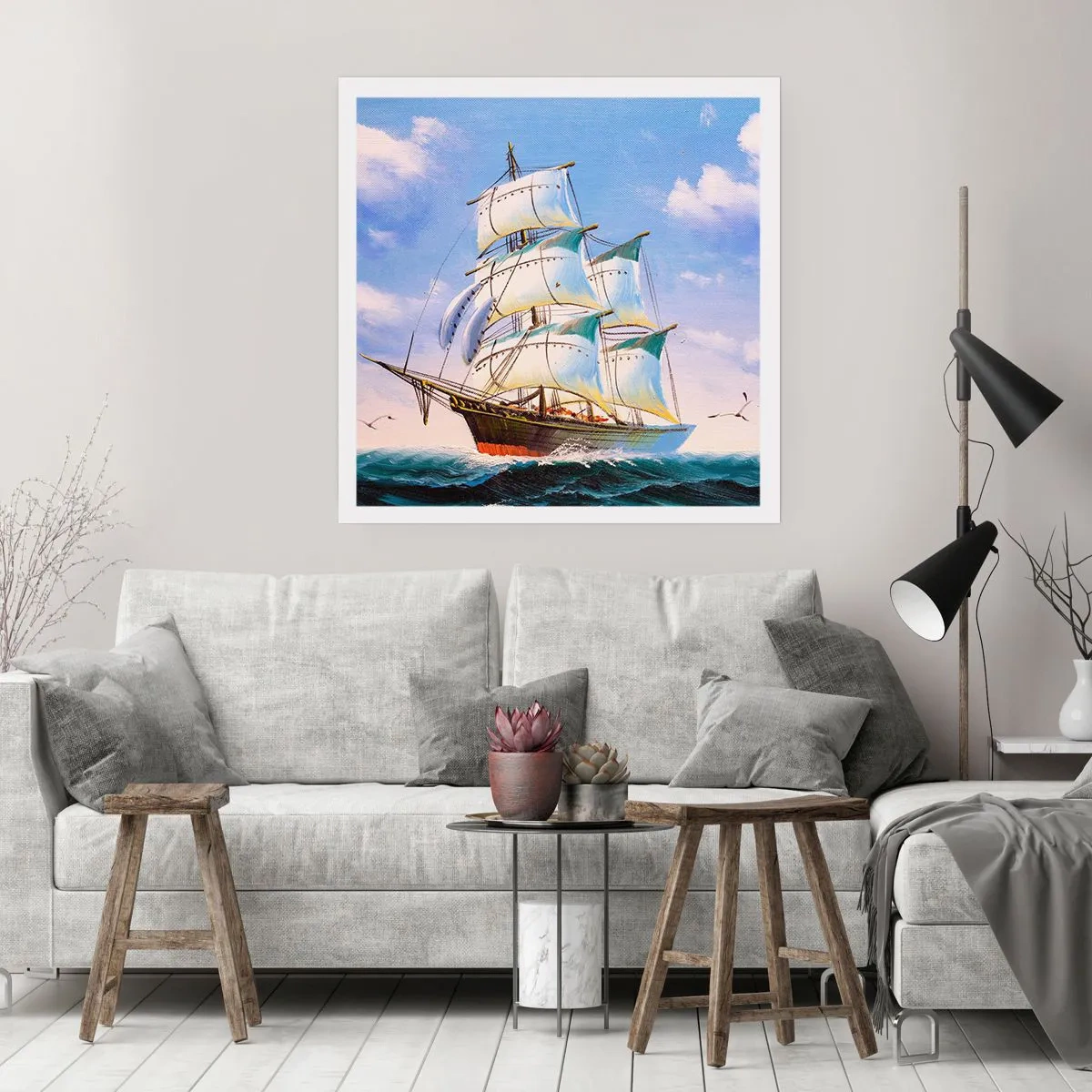 Plakat - Stolt med vinden - 40x40 cm