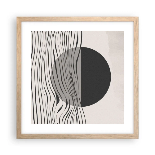 Plakat i ramme af lyst egetræ - Halvkomposition - 40x40 cm
