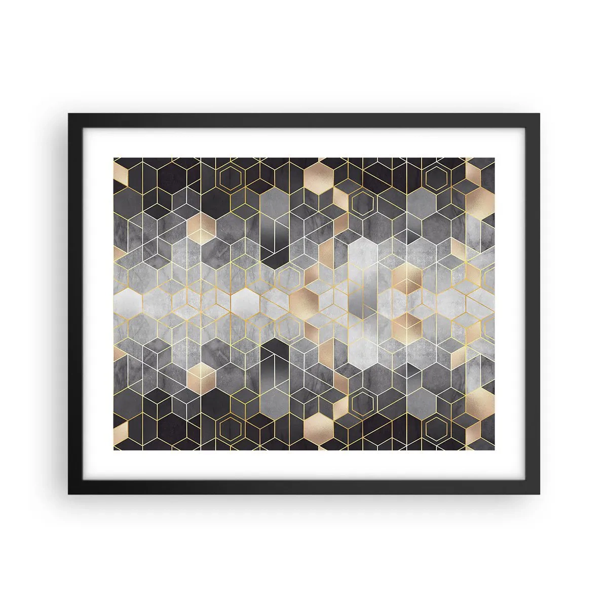 Plakat i sort ramme - Sammensætning af diamanter - 50x40 cm
