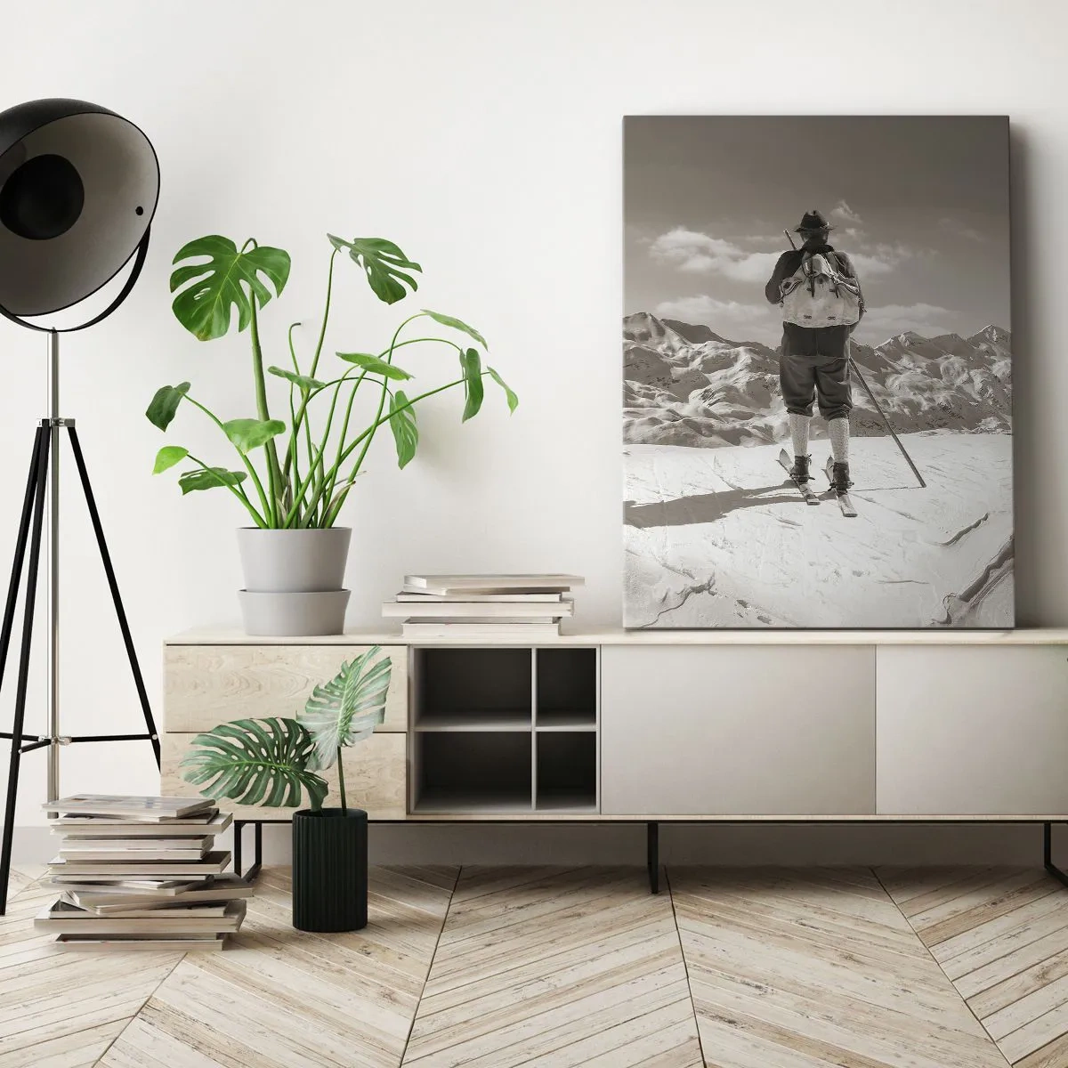 Lærredstryk - Billede på lærred - Og bjergene er de samme - 50x70 cm