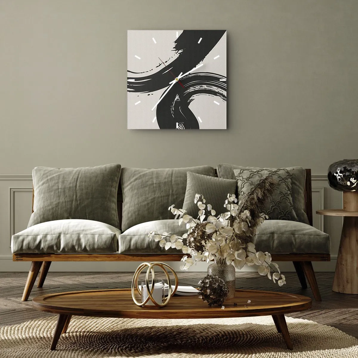 Vægur, Uret - Fejende og cirkulær - 30x30 cm