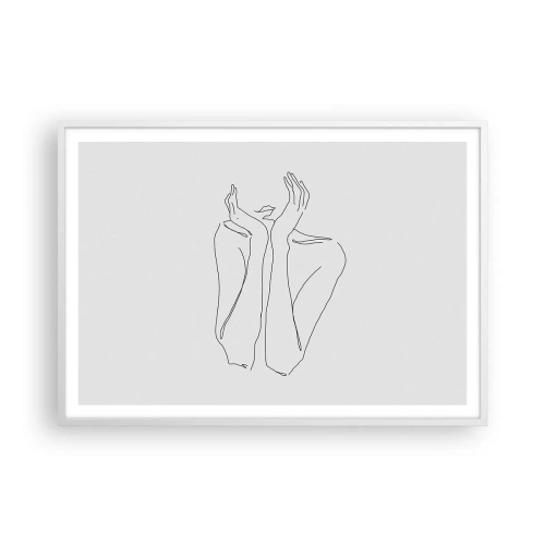 Plakat i hvid ramme - Hvad piger drømmer om - 100x70 cm