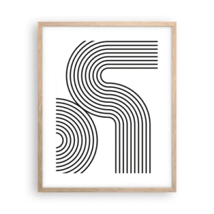 Plakat i ramme af lyst egetræ - På en kurve - 40x50 cm