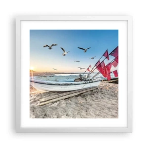 Plakat i hvid ramme - Et velfortjent hvil - 40x40 cm