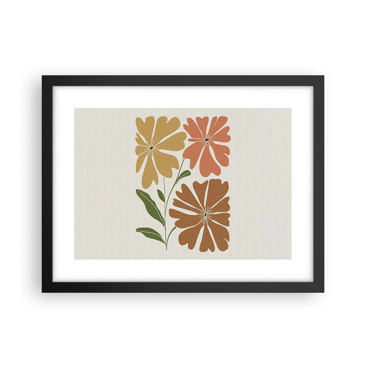 Plakat i sort ramme - Natur og geometri - 40x30 cm