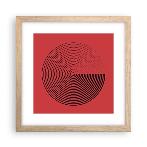 Plakat i ramme af lyst egetræ - Cirkulær bevægelse - 30x30 cm