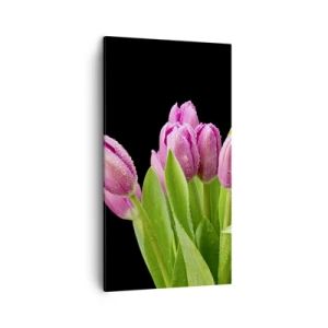 Lærredstryk - Billede på lærred - Forårets lilla glæde - 45x80 cm