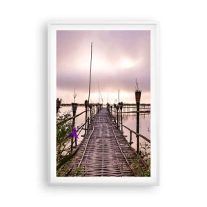 Plakat i hvid ramme - Den stille og rolige atmosfære i Asien - 61x91 cm