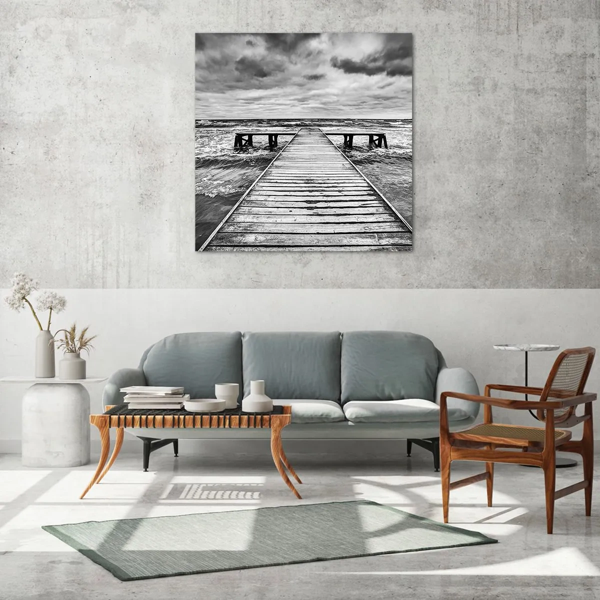 Billede på glas - Jeg venter på, at vinden blæser væk... - 60x60 cm