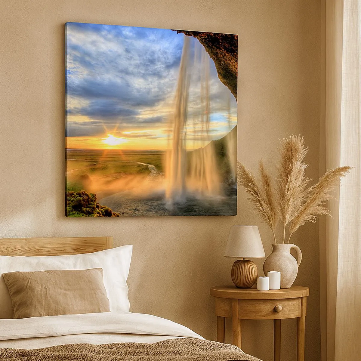 Lærredstryk - Billede på lærred - Verden bag sløret af dråber - 30x30 cm