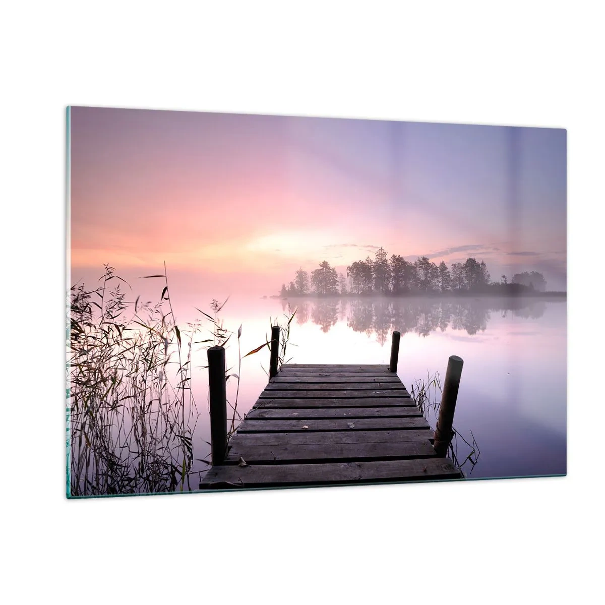 Billede på glas - Ud af den lilla tåge... - 120x80 cm