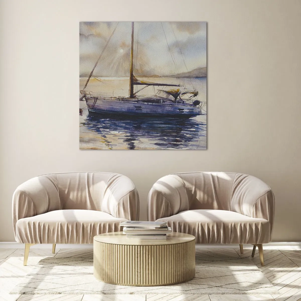 Billede på glas - Aften i bugten - 40x40 cm