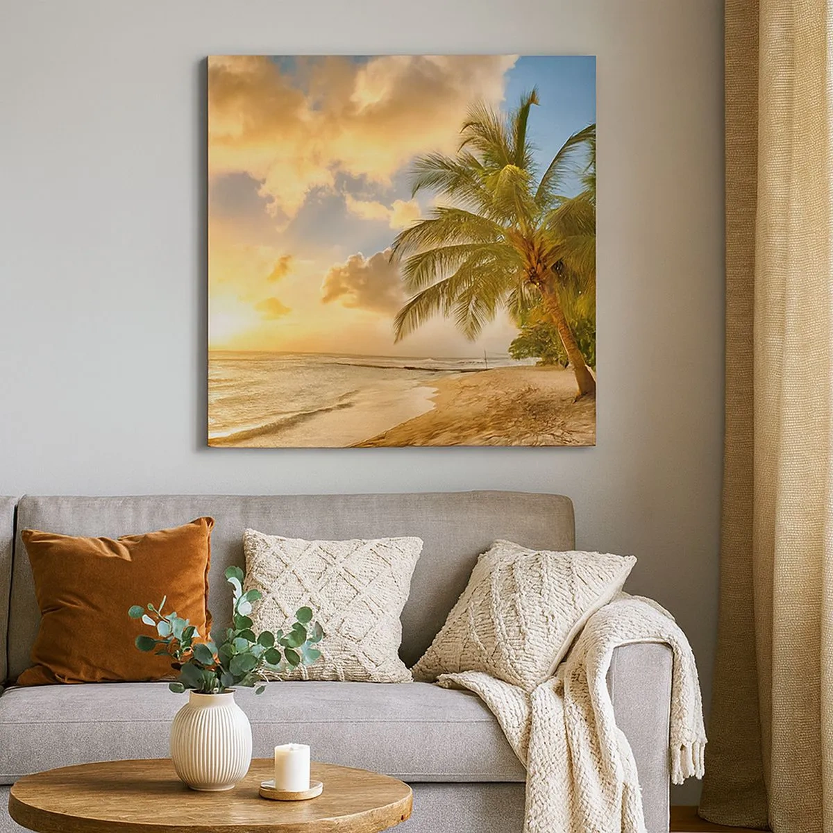 Lærredstryk - Billede på lærred - Evig sommer, altid en ferie - 30x30 cm