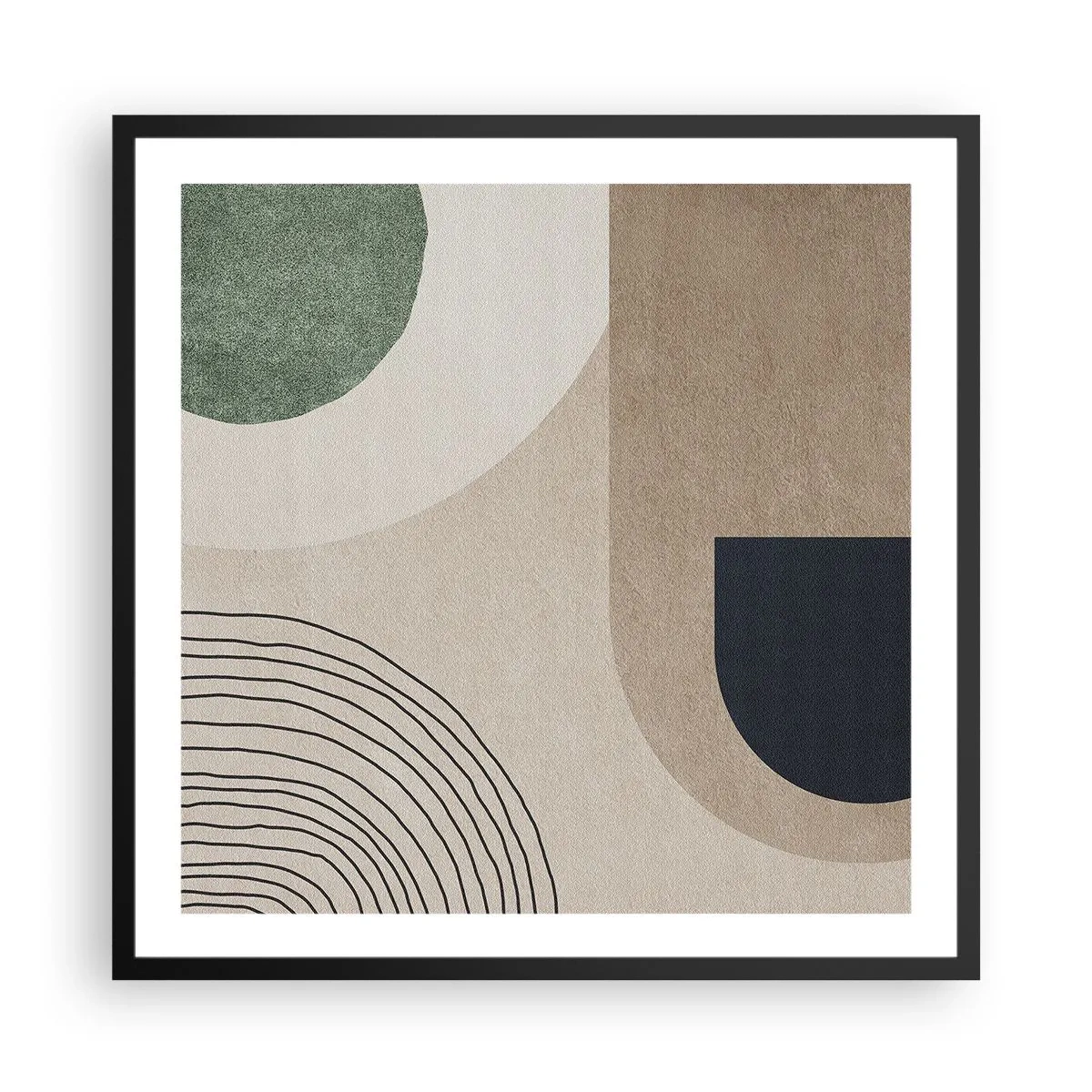 Plakat i sort ramme - Blidheden i en oval - 60x60 cm