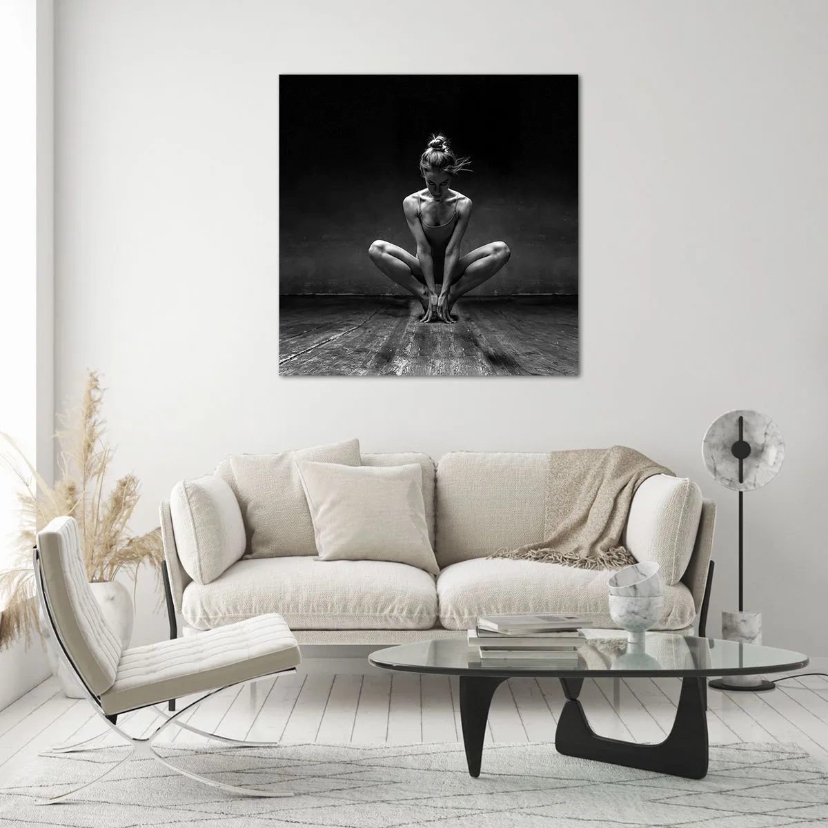 Billede på glas - Fokuseret danseenergi - 40x40 cm