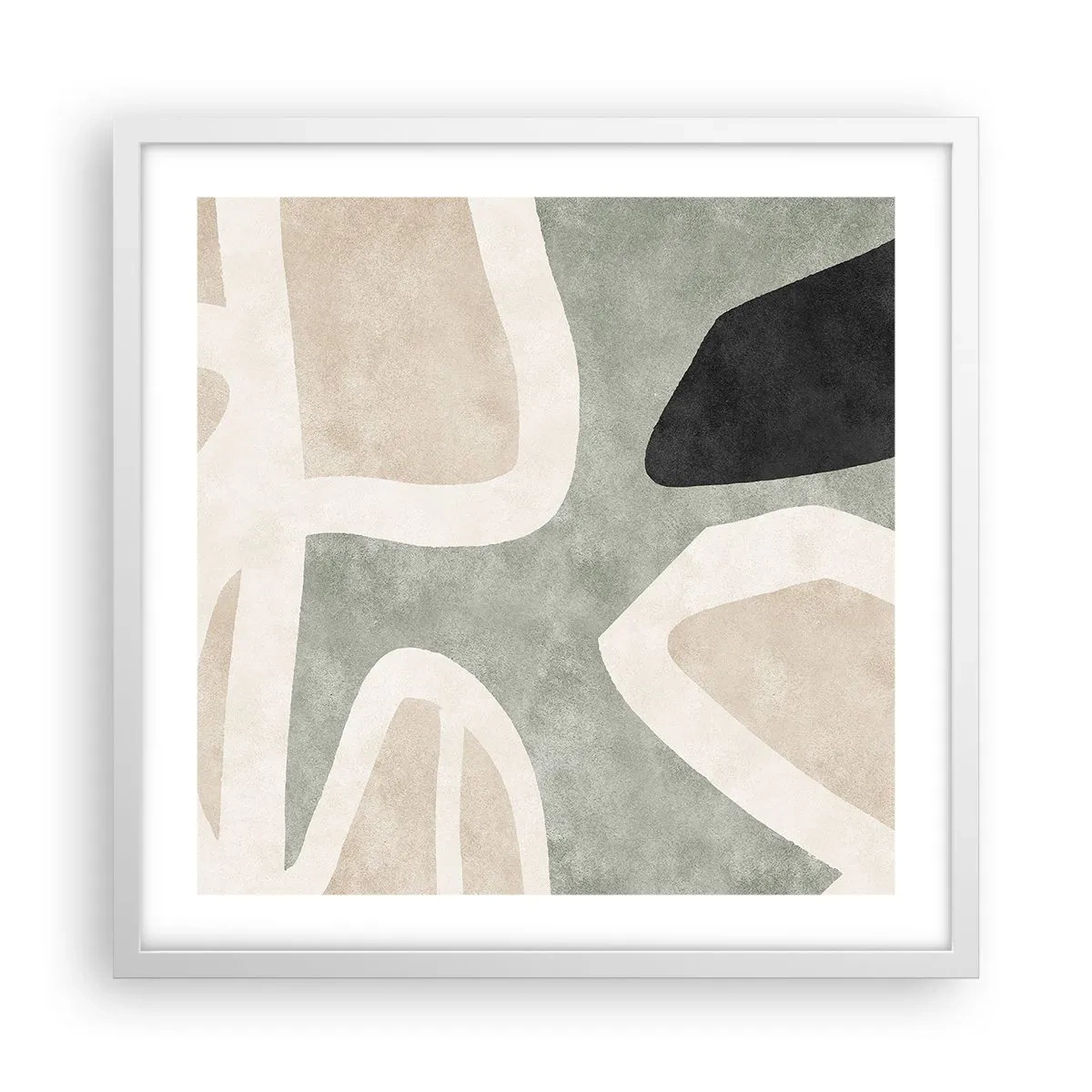 Plakat i hvid ramme - Komposition med et sort tema - 50x50 cm