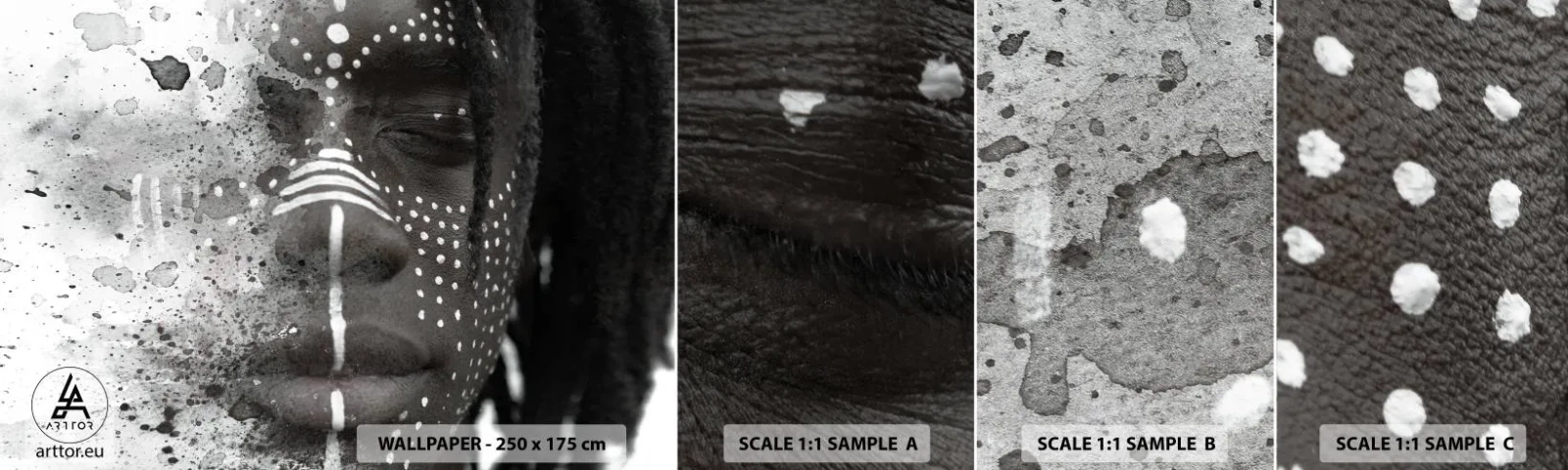 Fototapet Prøve Standard Eco - Opdag den oprindelige ånd - Portræt af en kvinde, Kvinde, afro amerikaner - 100x30 cm