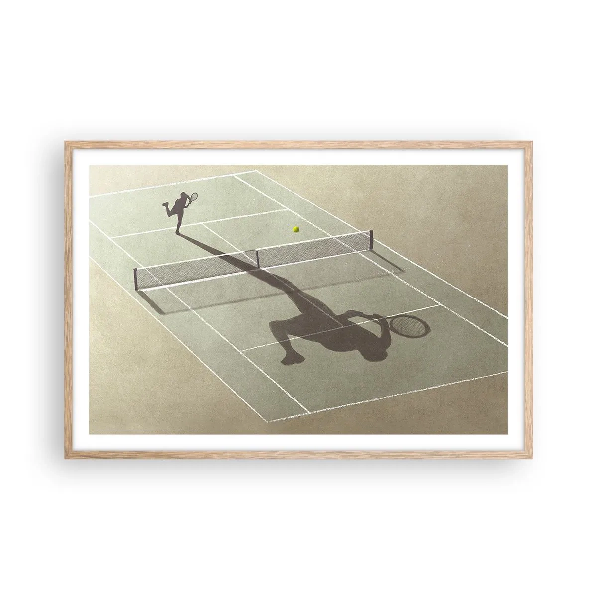 Plakat i ramme af lyst egetræ - Overvind dig selv - 91x61 cm