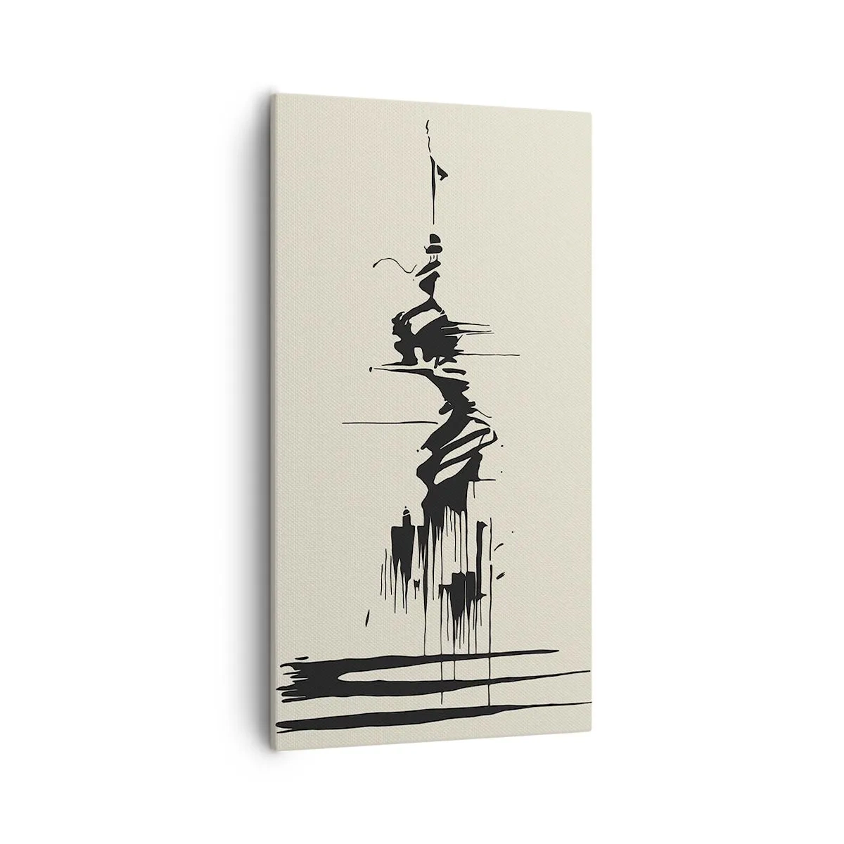 Lærredstryk - Billede på lærred - Skyndsom abstraktion - 55x100 cm