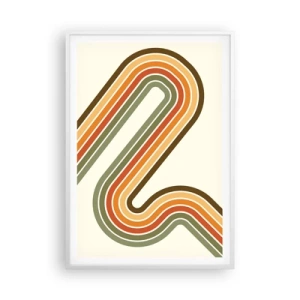 Plakat i hvid ramme - Zigzag til destinationen - 70x100 cm