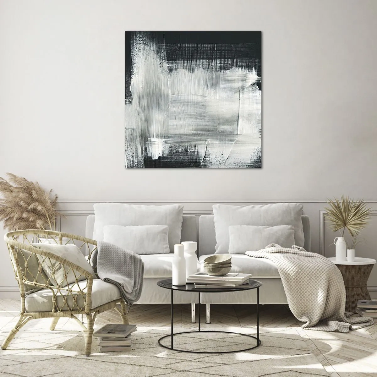 Billede på glas - Vævet af det lodrette og det vandrette - 60x60 cm