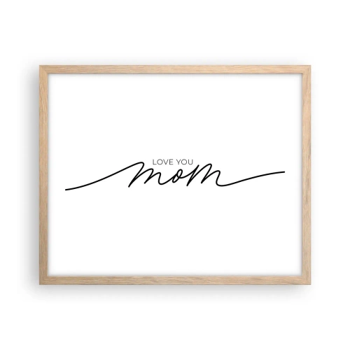 Plakat i ramme af lyst egetræ - Stor følelse - 50x40 cm