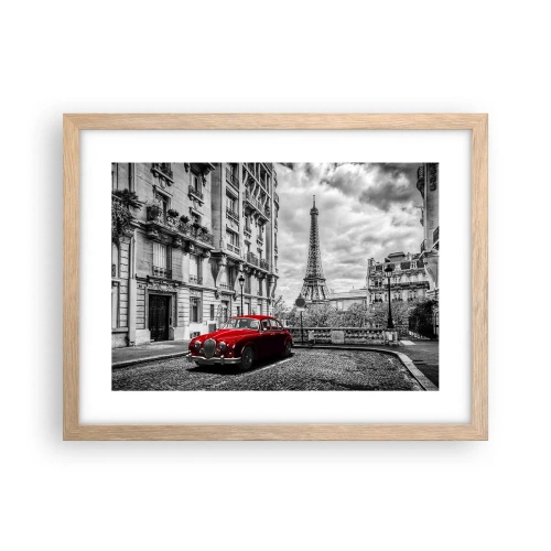 Plakat i ramme af lyst egetræ - Rovdyr i byen - 40x30 cm