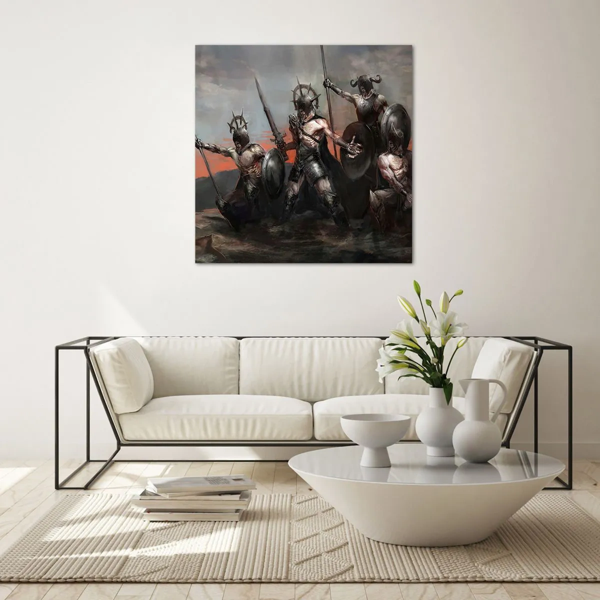 Billede på glas - Med et skjold eller på et skjold - 50x50 cm