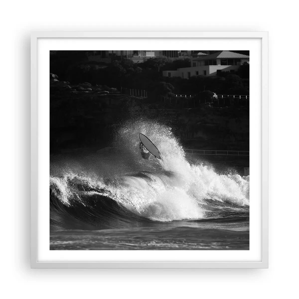 Plakat i hvid ramme - Udfordring accepteret! - 60x60 cm