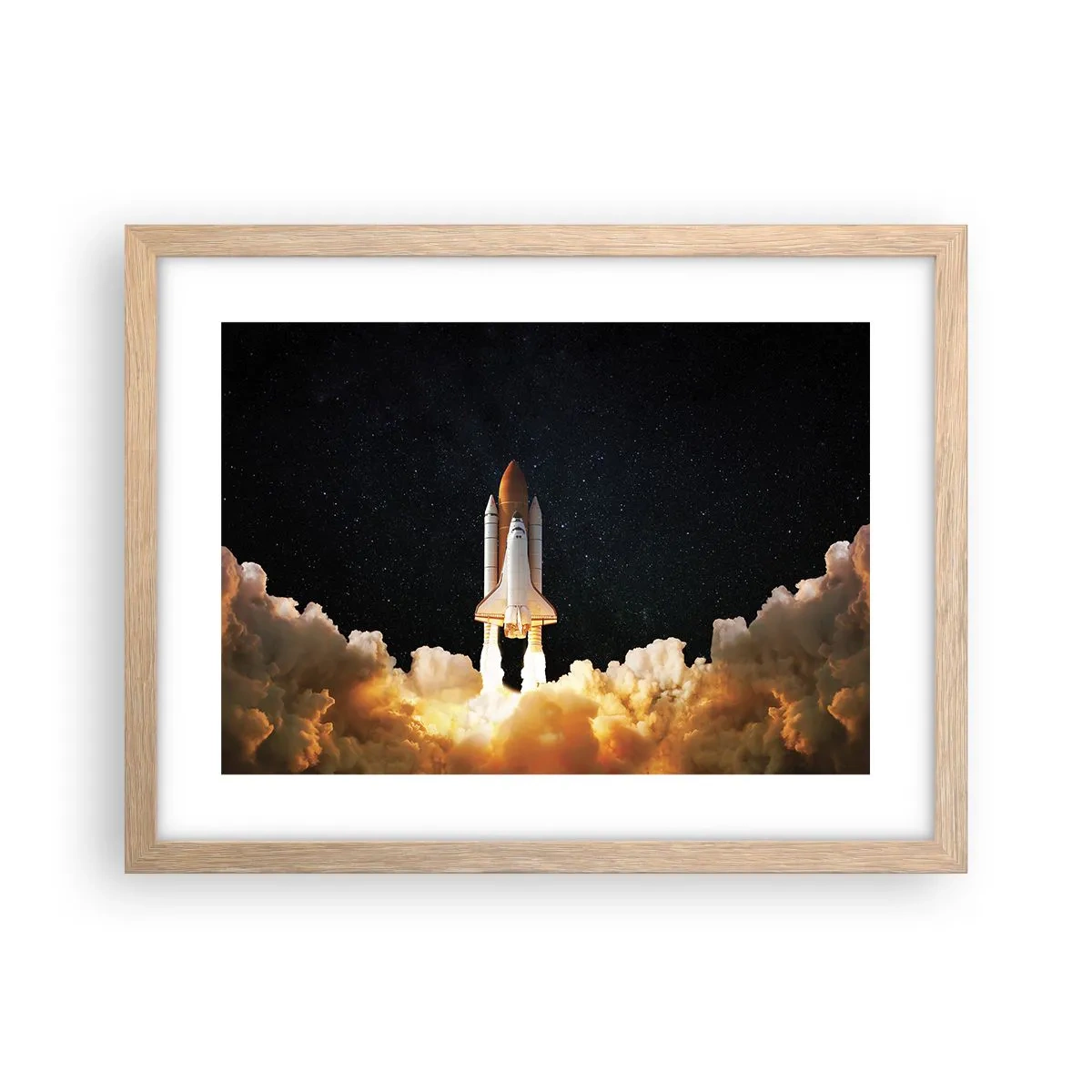Plakat i ramme af lyst egetræ - Ad astra! - 40x30 cm